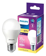 Lampada Bulbo Philips 4.5w Luz Quente 3000K Amarela E27