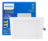 Plafon Quadrado Embutir 12w Philips Branco Frio 6500K